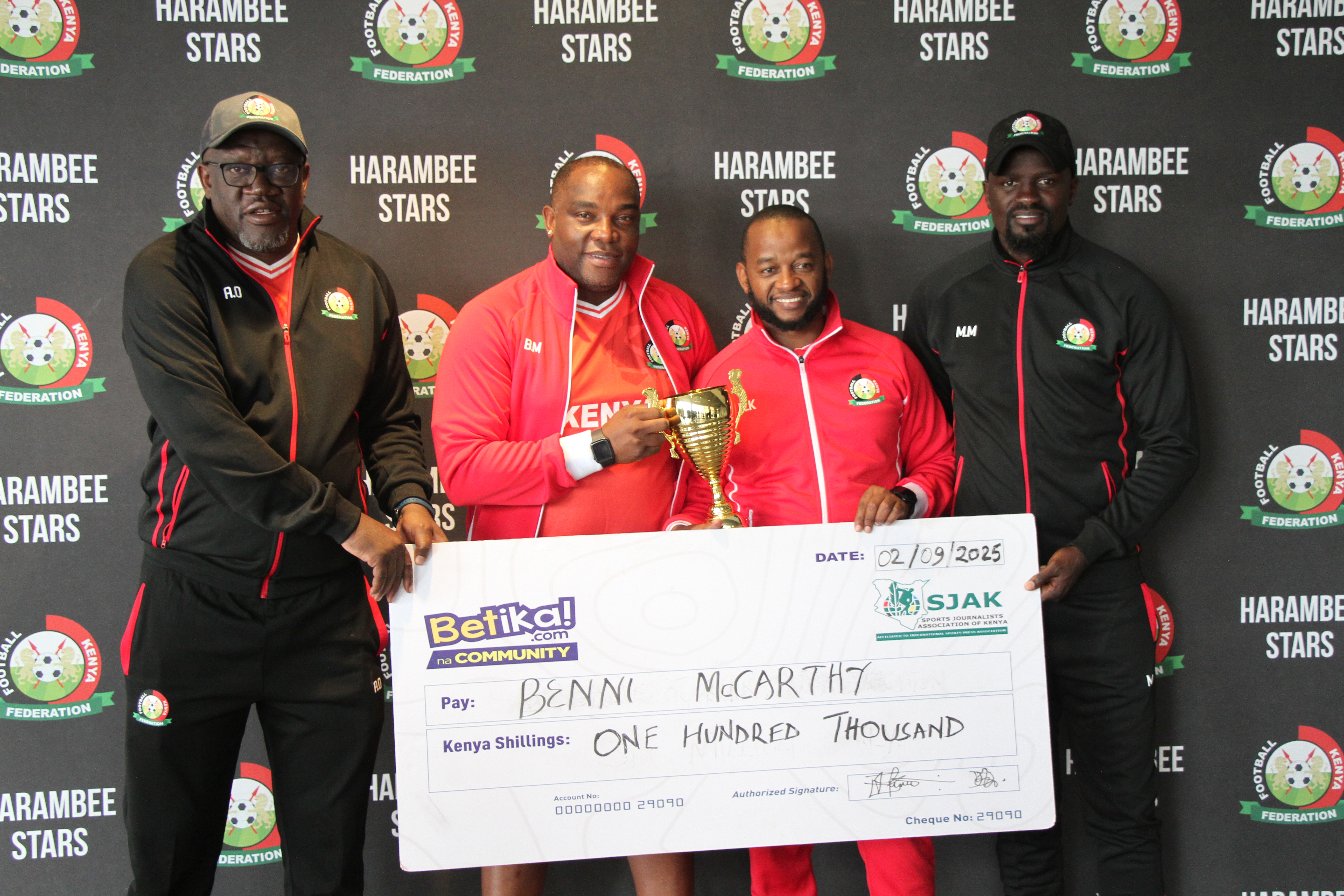 Benni McCarthy wins Betika/SJAK August Coach of the Month award